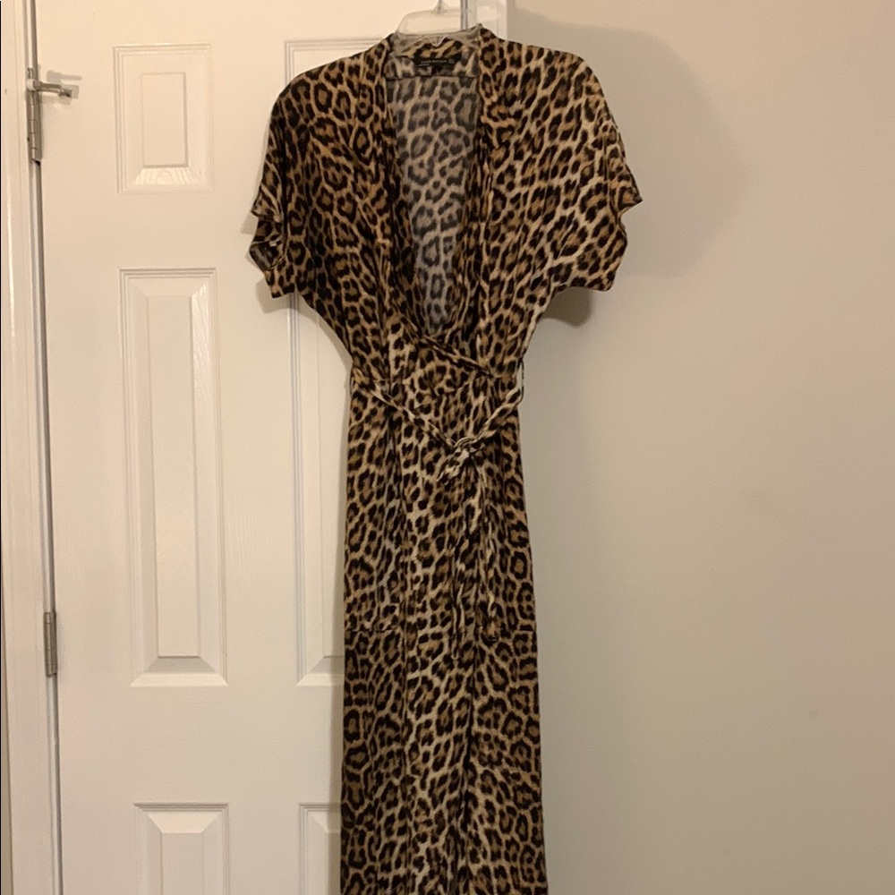 Zara Leopard Print Wide Leg Jumpsuit